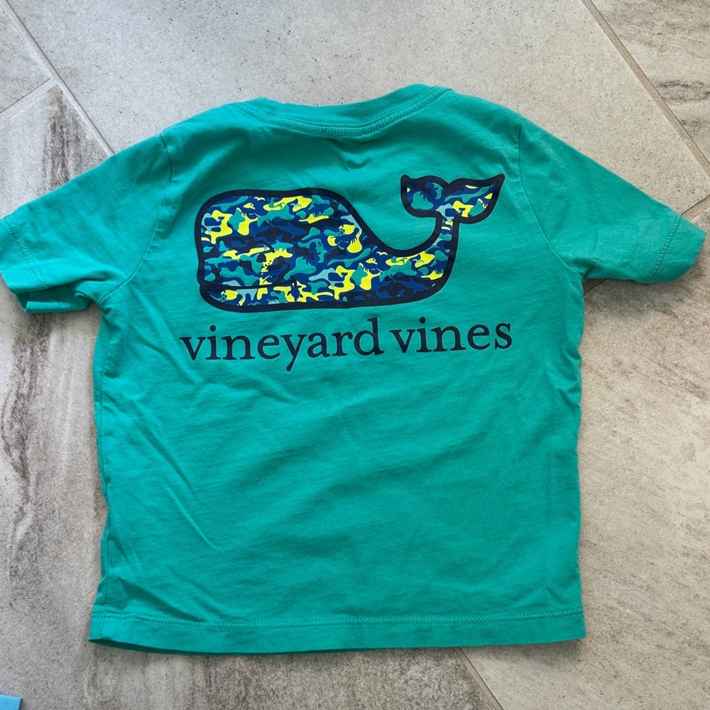 Vineyard Vines Kids' Teal and Blue Whale Tee- Boys